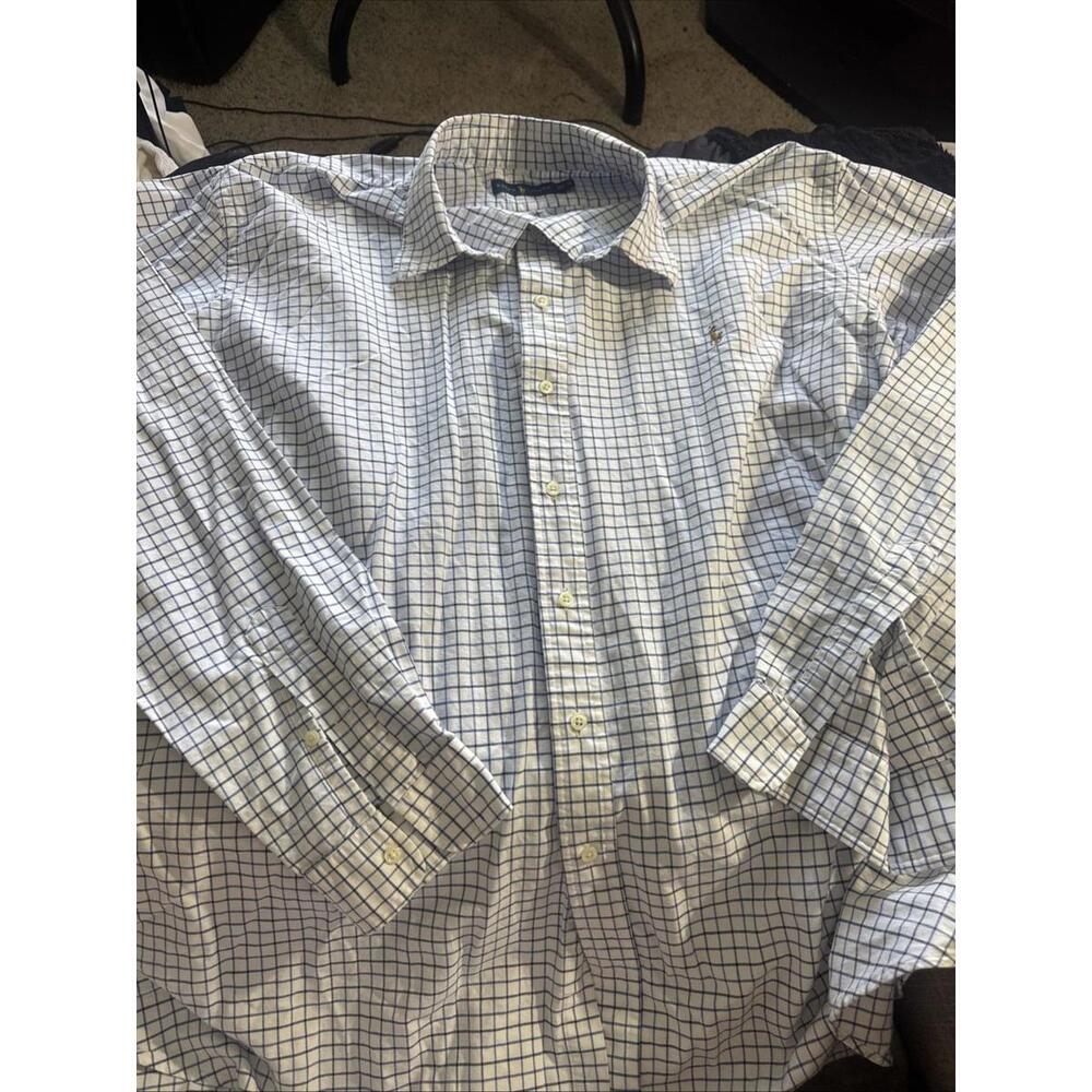 Men’s Size‎ 3XLT Polo Ralph Lauren Black/Blue Checkered Long Sleeve